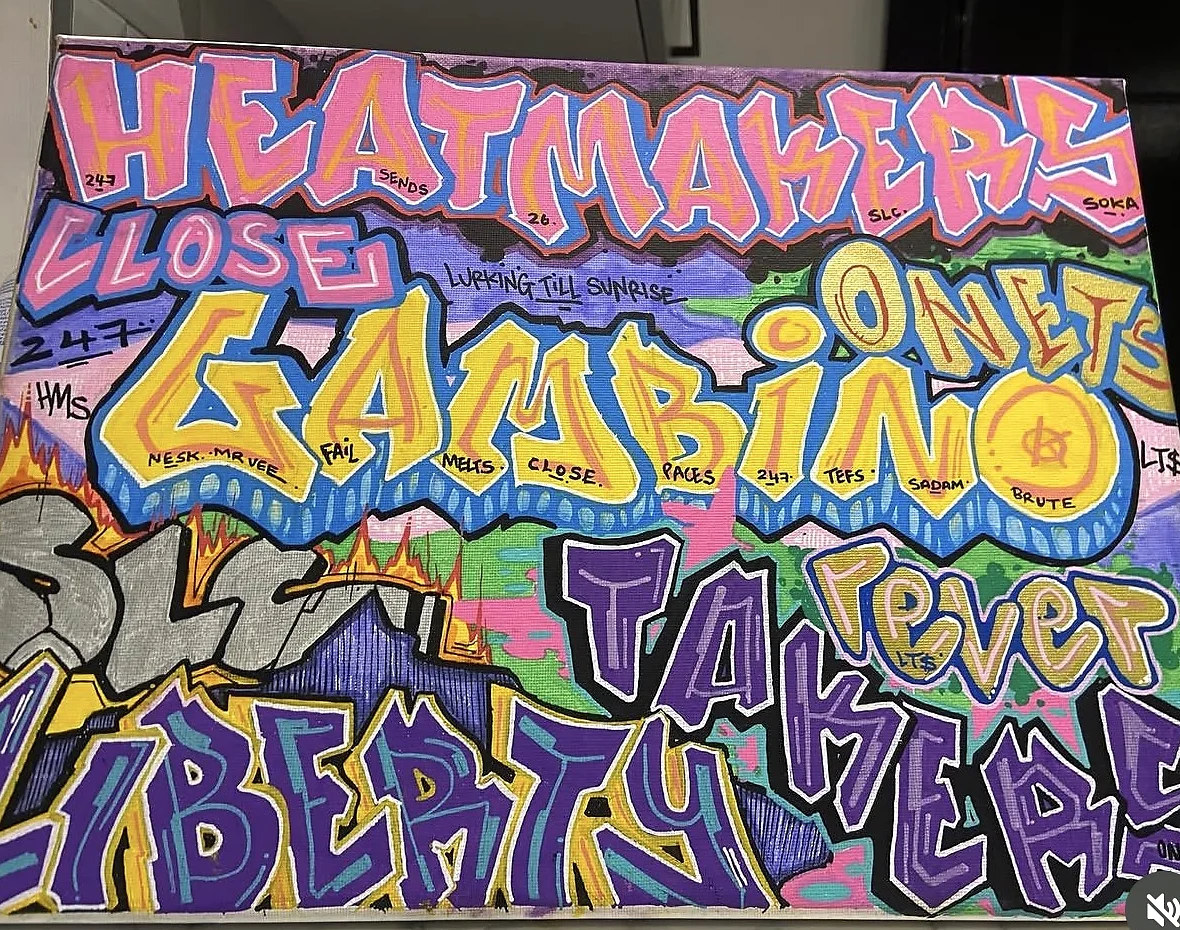 Detailed graffiti lettering